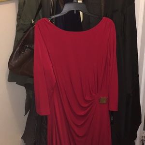 Tahari Red Dress Size 16 New with Tags